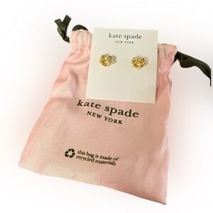 Kate Spade Gold Loves Me Knot Earrings With Dust Bag